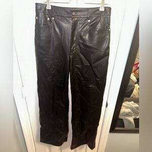 Women’s Urban Outfitters High and Wide Faux Leather Pants